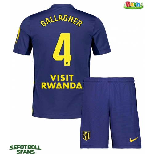Atletico Madrid Conor Gallagher #4 Bortaställ Barn 2025-26 Kortärmad (+ Korta byxor)